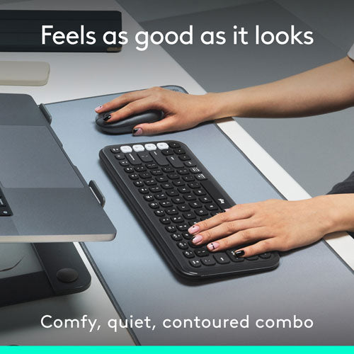 Logitech | POP Bluetooth Optical Keyboard & Mouse Combo - Graphite / Off-White - English | 920-013135