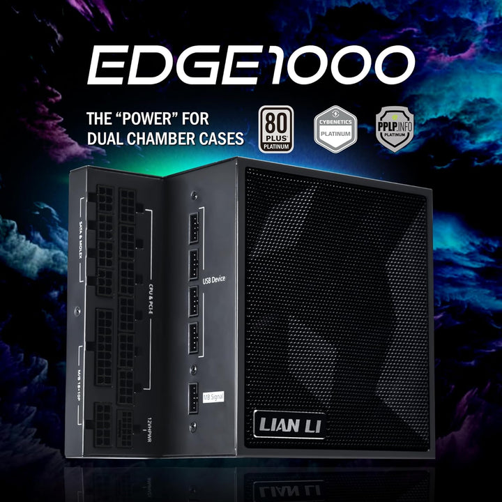 Lian-Li | Edge Series-1000W 80+ Platinum Full Modular ATX Retail - Black | EG1000BLACK