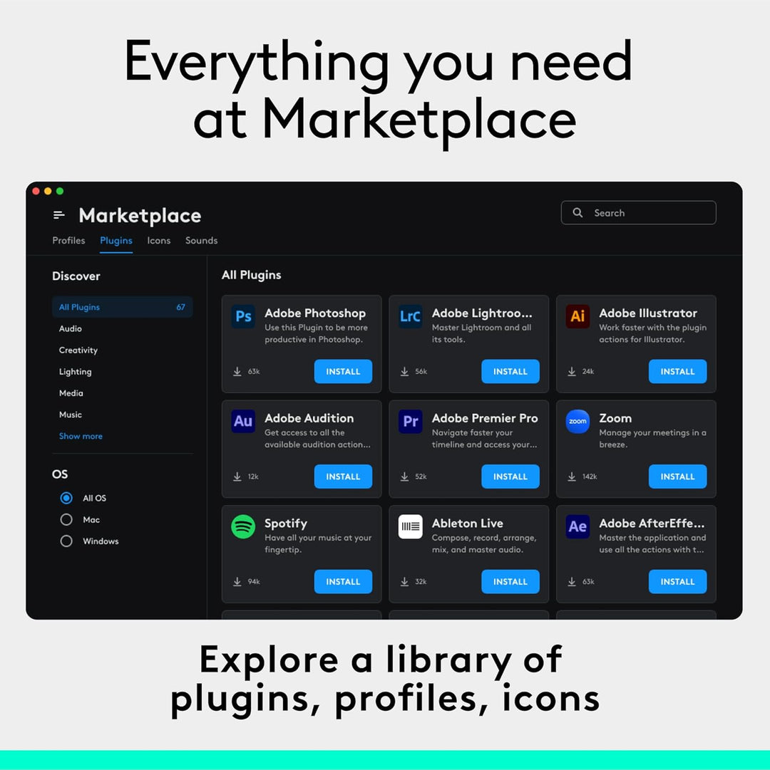 Logitech | MX Creative Console Programmable Keypad and Control Dial - Graphite | 920-012660
