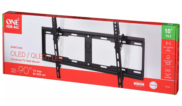 One For All | Tilting TV Wall Mount  32 - 84 " Tilt - Black | WM4621
