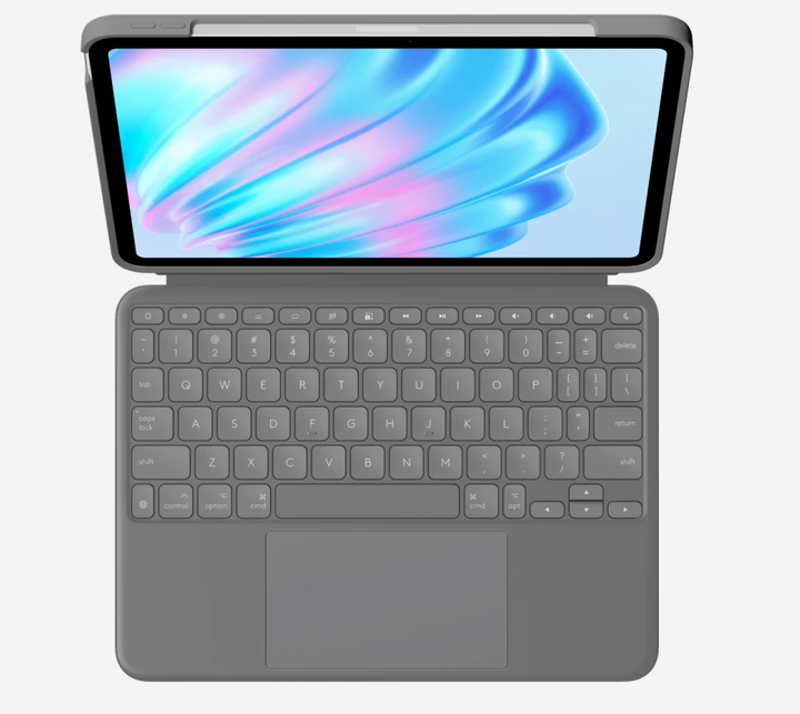 Logitech | Combo Touch Keyboard Case with Trackpad for iPad Air 11" 6th Gen M2 / M3 - Oxford Grey 920-012626