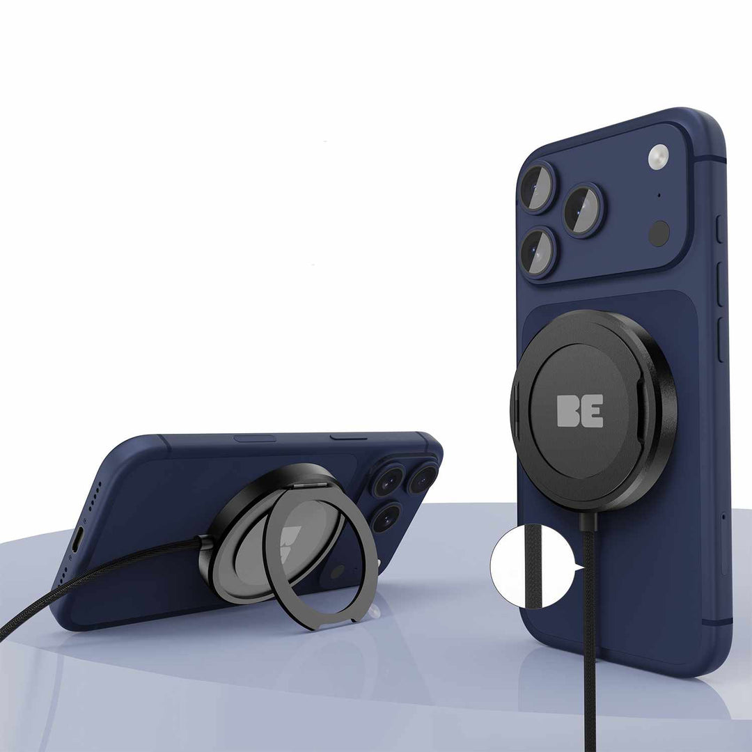 Blu Element | PowerPuck25 Wireless Charger with Kickstand Qi2.2 25W - Black | BEWCQi22PB