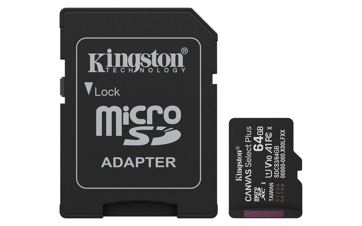 Kingston | Canvas Select Plus Gen3 64GB microSDXC Memory Card with Adapter | SDCS3/64GB