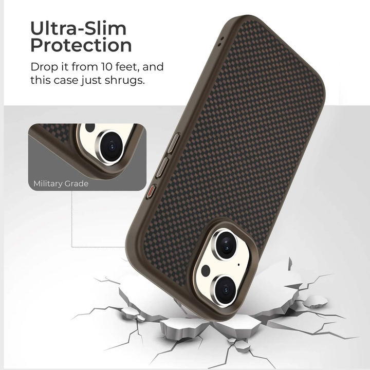 Caseco | Aramid Fiber Weave Pattern iPhone 16e/15/14/13 - Brown | C28B1-55