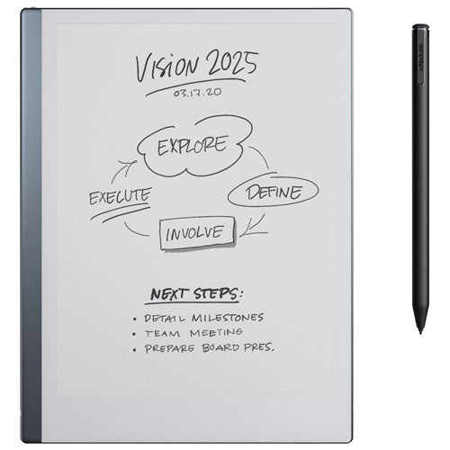 reMarkable | Paper Tablet with Marker Plus Pen 2 10.3" 8GB & Poly Folio Case - Black | RM114