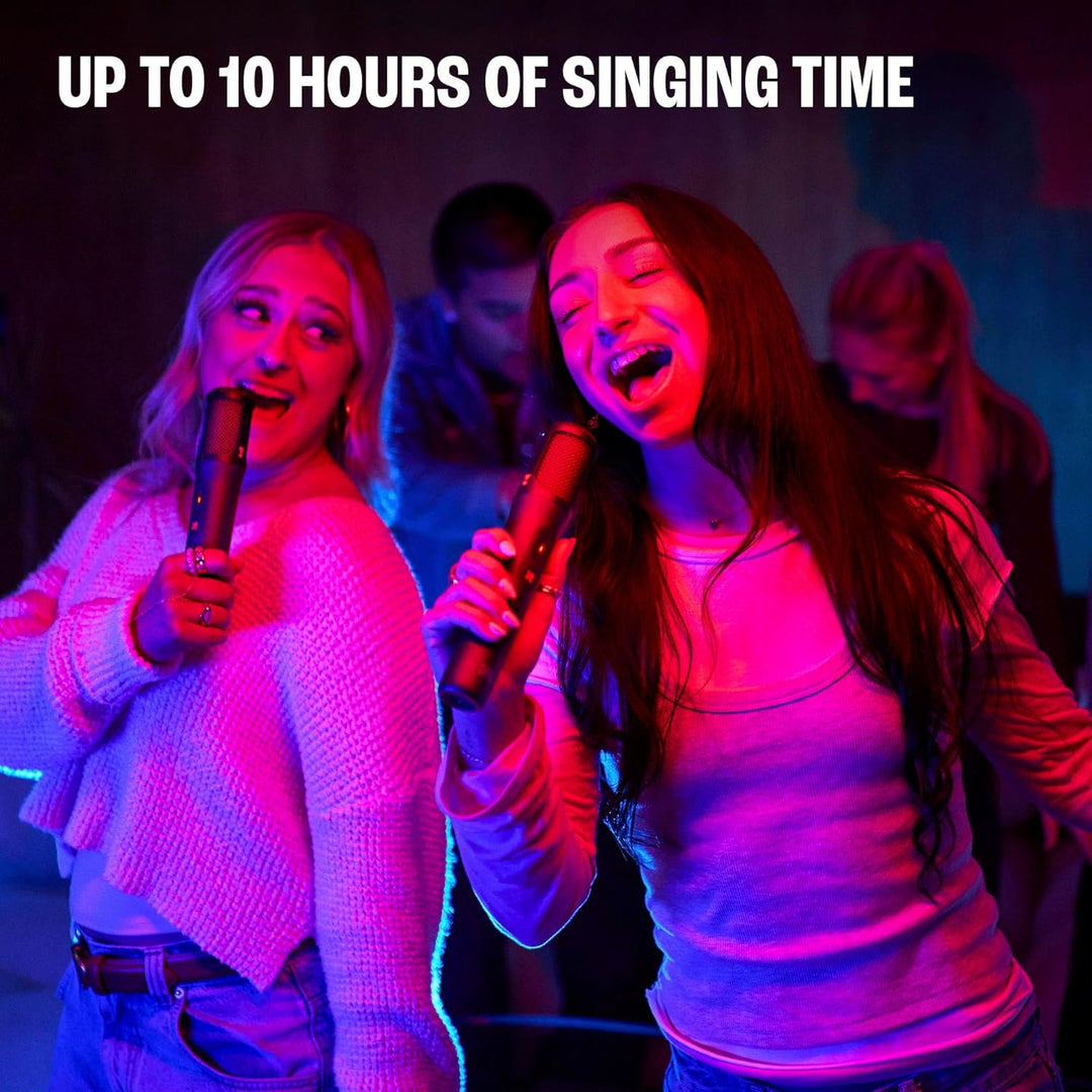 JBL | EasySing Mics - Two Wireless AI-Powered Microphones with Real-time Vocal Removal - Black | JBLEASYSINGMICSAM