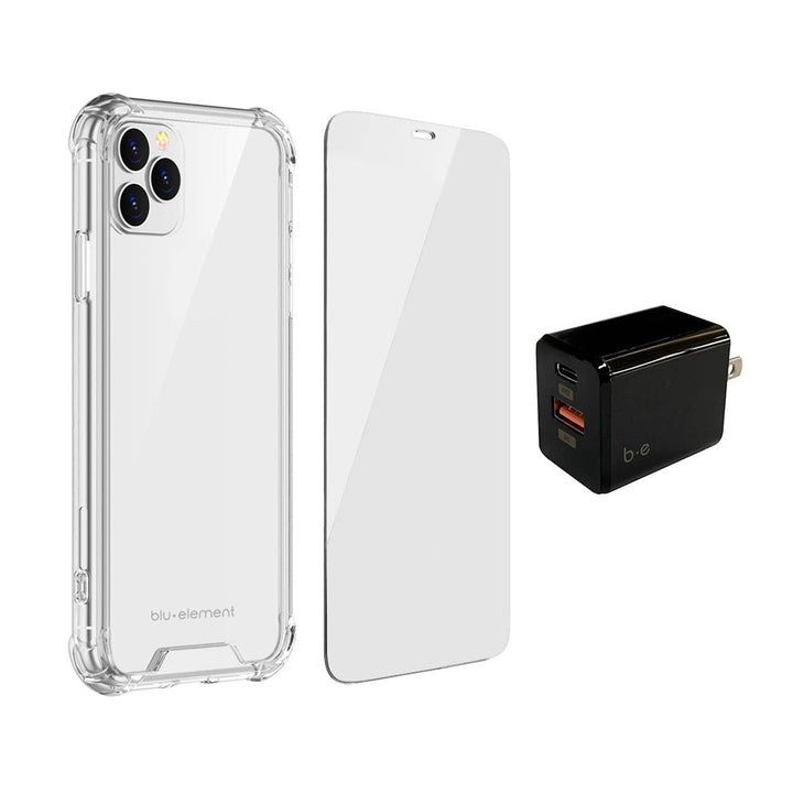//// Blu Element | iPhone 12 Pro Max - Grab and Go Essentials Pack (Case, Screen Protector, and 20W Cube) | 120-3718