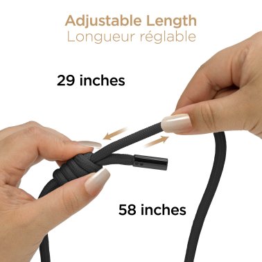 HyperGear | TECHcessories Universal Crossbody Phone Strap - Black Braided Rope | 16282