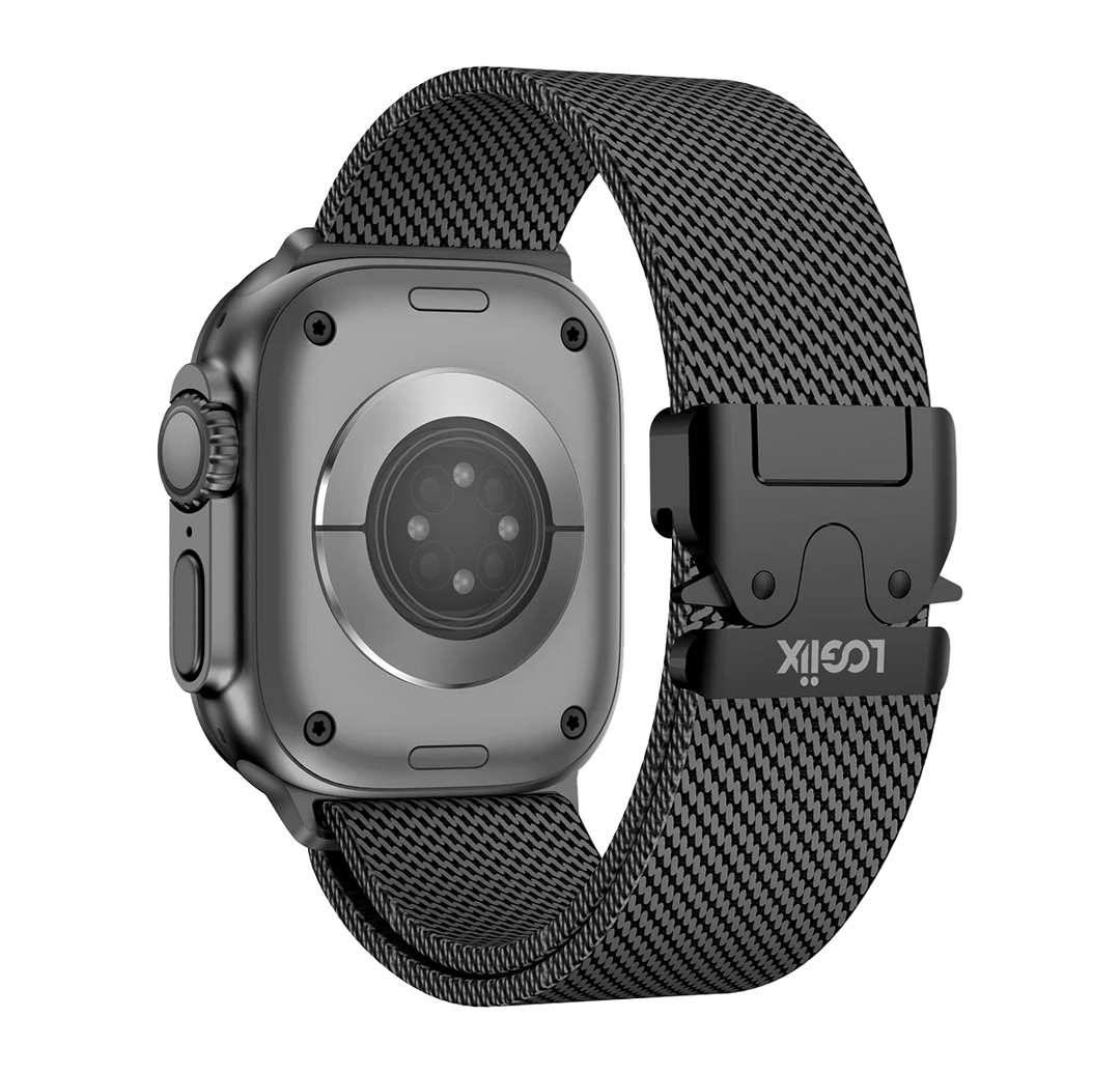 LOGiiX | Milanese Link Apple Watch Band 42/44/45/49mm S1-9/SE/Ultra - Black | LGX-13934