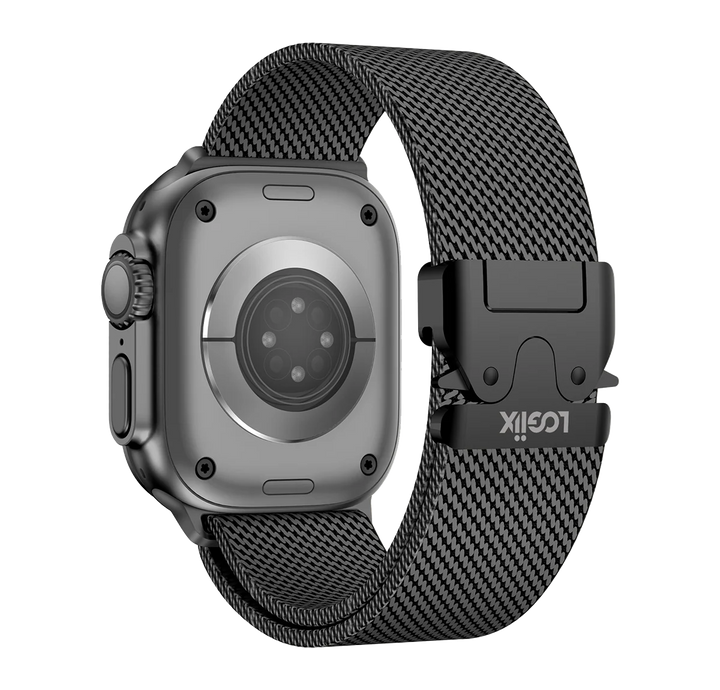 LOGiiX | Milanese Link Apple Watch Band 42/44/45/49mm S1-9/SE/Ultra - Black | LGX-13934