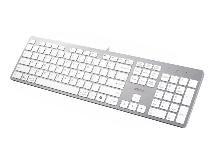 Adesso | Multi OS Scissor Switch Desktop Keyboard - White | AKB-730UW