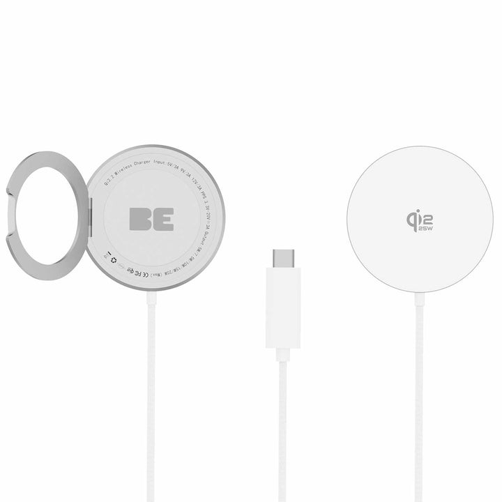 Blu Element | PowerPuck25 Wireless Charger with Kickstand Qi2.2 25W - White | BEWCQi22PW