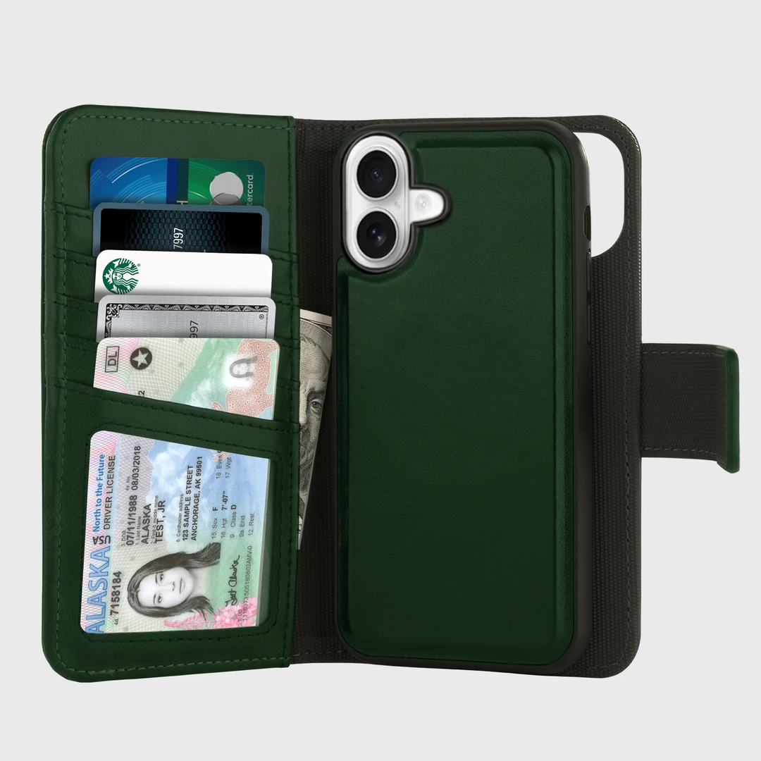 Caseco | 5th Ave Wallet with MagSafe iPhone 17 Case - Green | C31E5-10