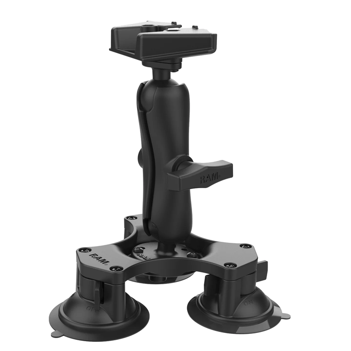 RAM | Twist-Lock Triple Suction Heavy Duty Mount for Starlink Mini - C-Size - Medium Arm | RAP-365-138-STA1U