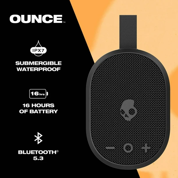 Skullcandy | Ounce Waterproof Bluetooth Portable Speaker - Black | 2SKSK1844B0W2