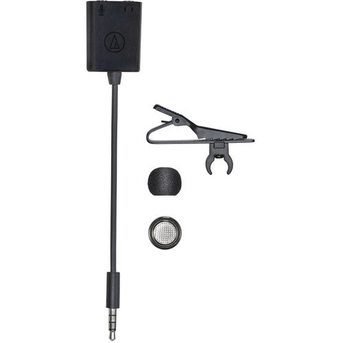 Audio-Technica | Omnidirectional Condenser Lavalier Microphone for Smartphones - Black | ATR3350XIS