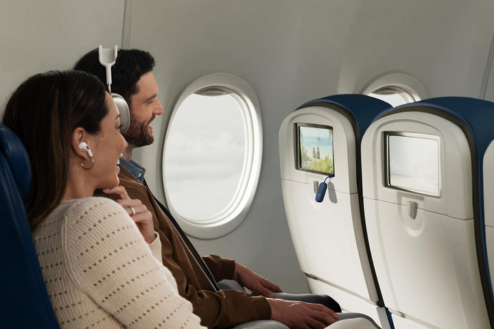 Twelve South | AirFly Pro 2 Bluetooth Adapter for Airplane Pair 2 AirPods or Wireless Headphones - Blue | TS-12-2512