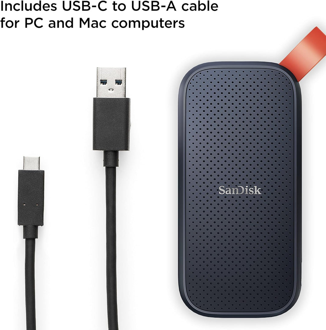 SanDisk | Portable 1TB USB-A 3.2 External Solid State Drive - Black | SDSSDE30-1T00-G26
