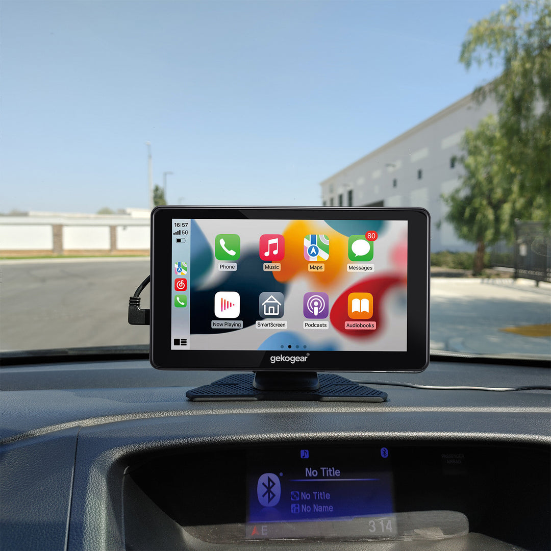 myGEKOgear | Orbit C110 7in. Display for Apple CarPlay Android Auto with Dual Dash Cam, Back Up Camera - Black | 15-12812