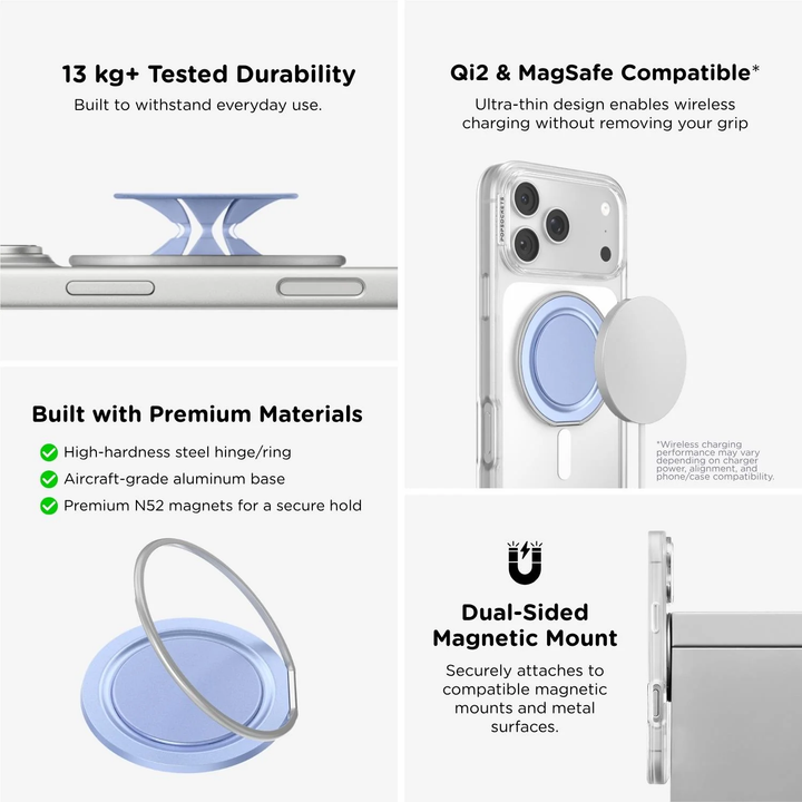 PopSockets | MagSafe Low-Pro Grip - Blue Aura | PS-809726