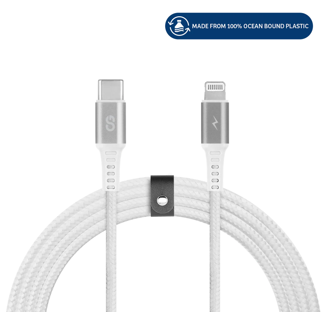 LOGiiX | Piston Connect Braid Eco USB-C to Lightning - Silver/White | LGX-13730