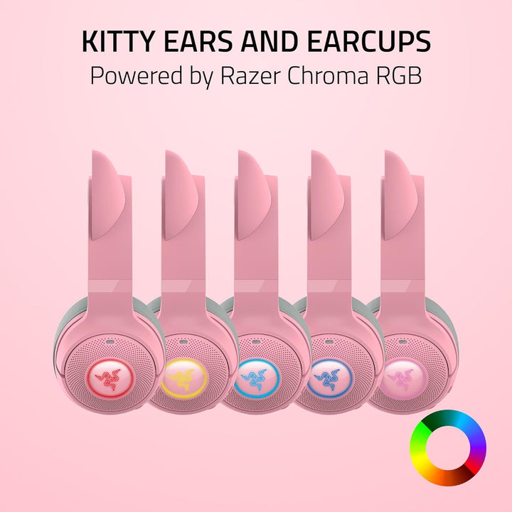 Razer | Kraken Kitty Edition V2 Chroma Wireless Over-Ear Gaming Headset - Quartz | RZ04-04860100-R3U1