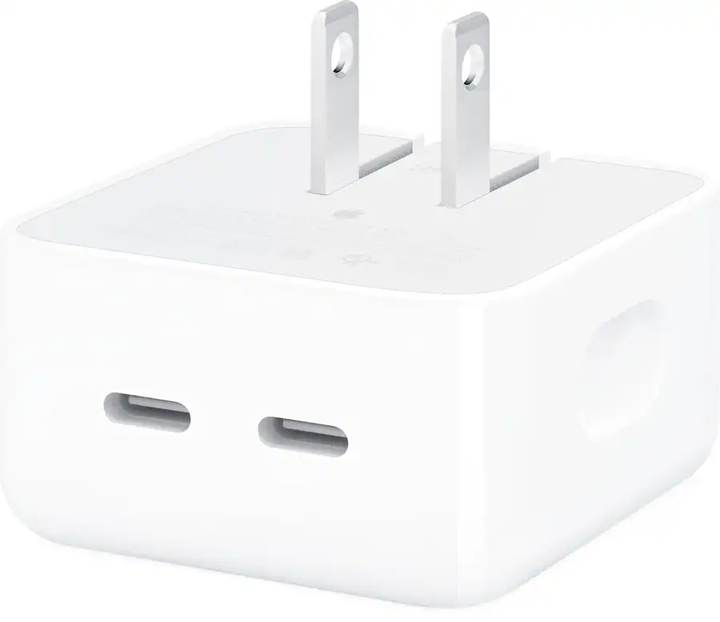 Apple | Power Adapter Compact Cube 35W Dual USB-C Port - White | MW2H3AM/A