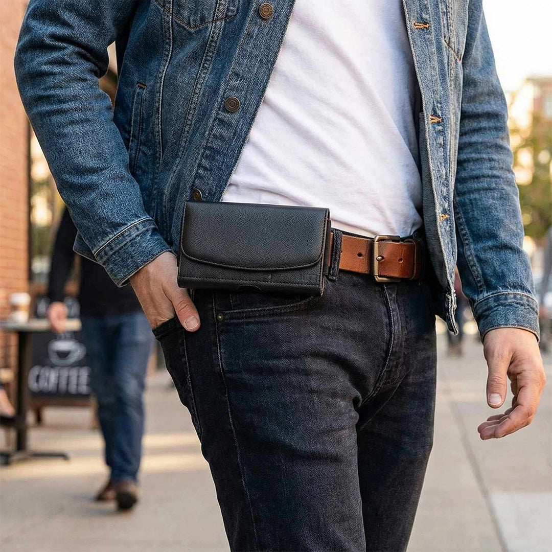 Blu Element | Universal Phone Case with Belt Clip M-L - Black | BEUPPBC25ML