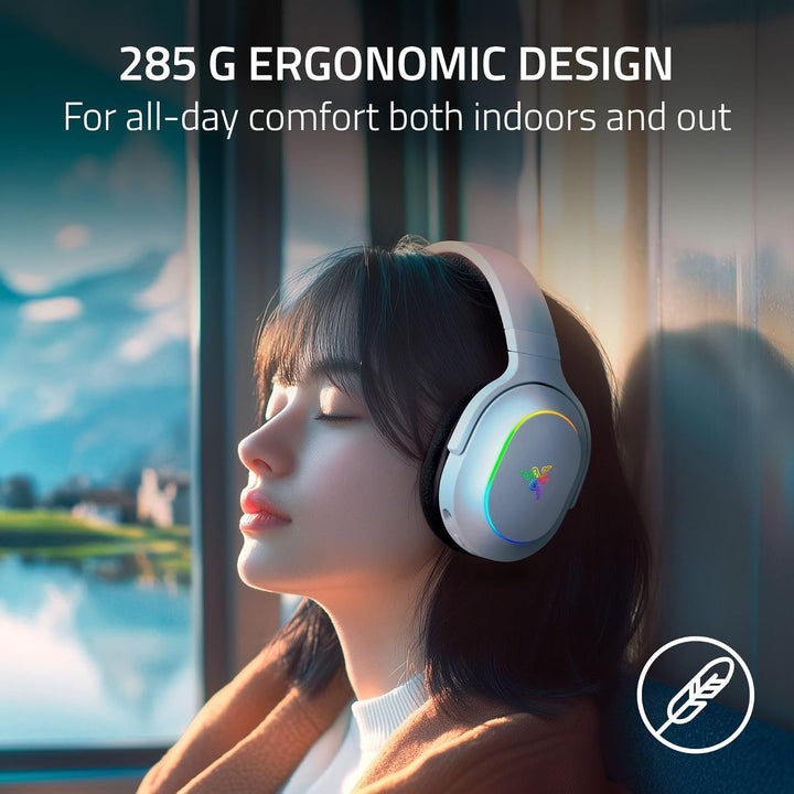Razer | Barracuda X Chroma Wireless Gaming Headset 2.4 Chroma RGB 40mm Cardioid Mic for PC, Mac, PS5, Switch 2, Smartphone - White | RZ04-05220200-R3U1