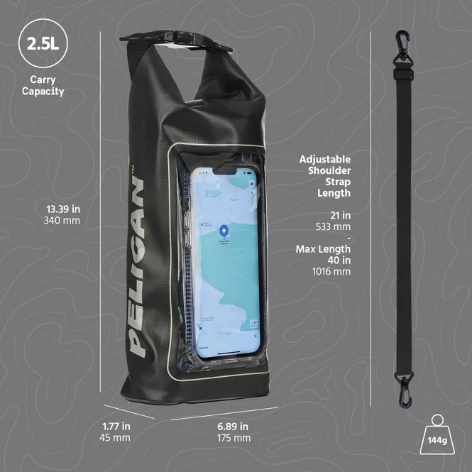 Pelican | Universal Pelican Marine 2L Waterproof Dry Bag - Black | 15-12843