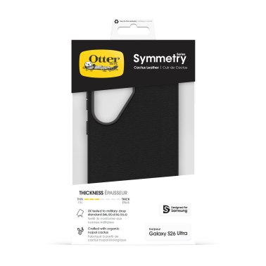 OtterBox | Symmetry Cactus Leather Series Case Samsung Galaxy S26 Ultra - Black Noir Ash | 77-99956