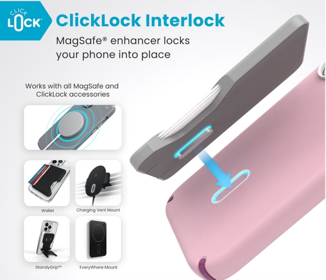 Speck | Presidio2 Pro MagSafe with ClickLock Apple iPhone 16 - Wednesday Pink | 150688-3250