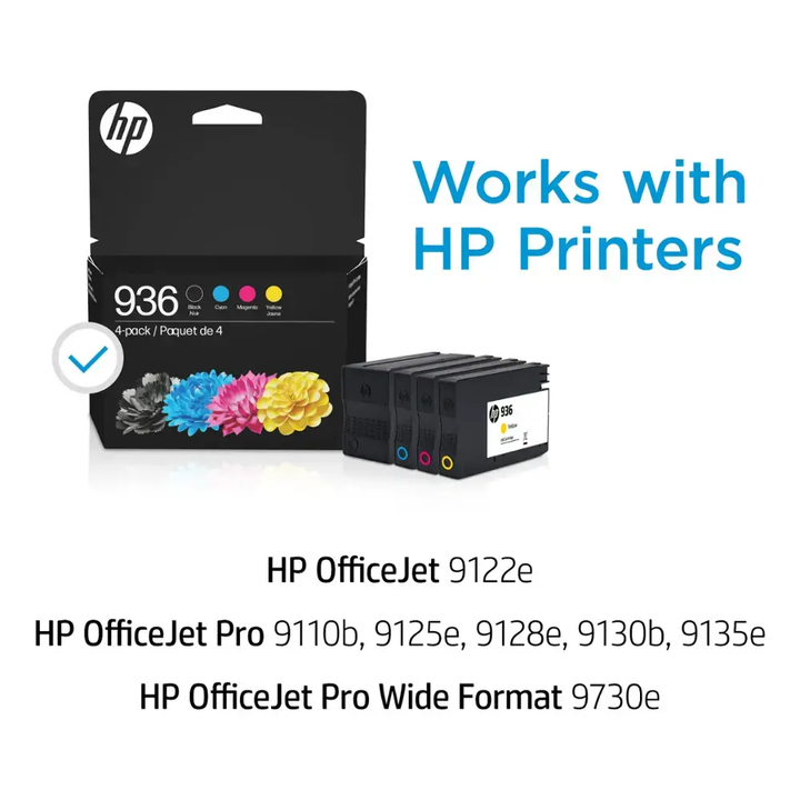 HP | 936 Standard Capacity Ink Cartridges 4 Pack - Black / Cyan / Magenta / Yellow | 6C3Z5LN