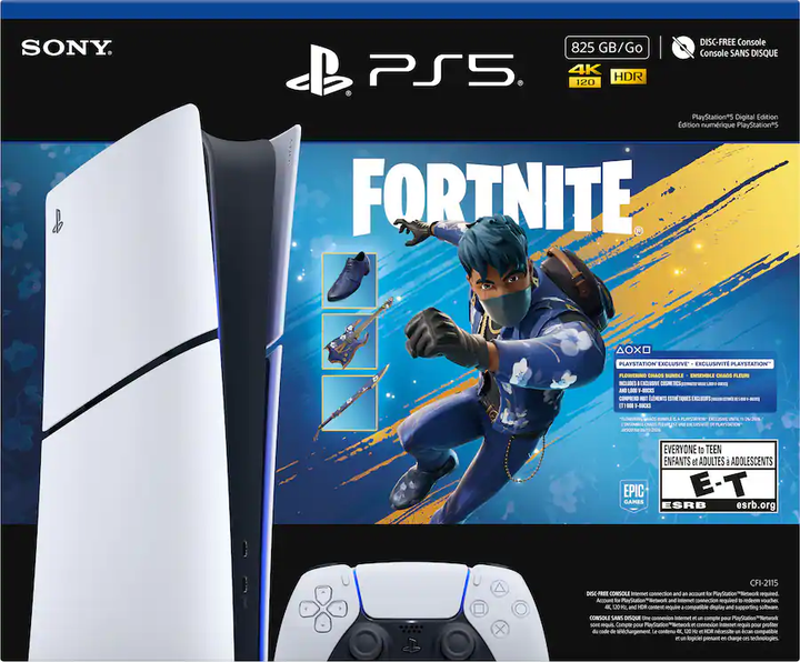 Sony | PlayStation 5 Slim Digital Edition 825GB Console Fortnite Flowering Chaos Bundle | 711719022046