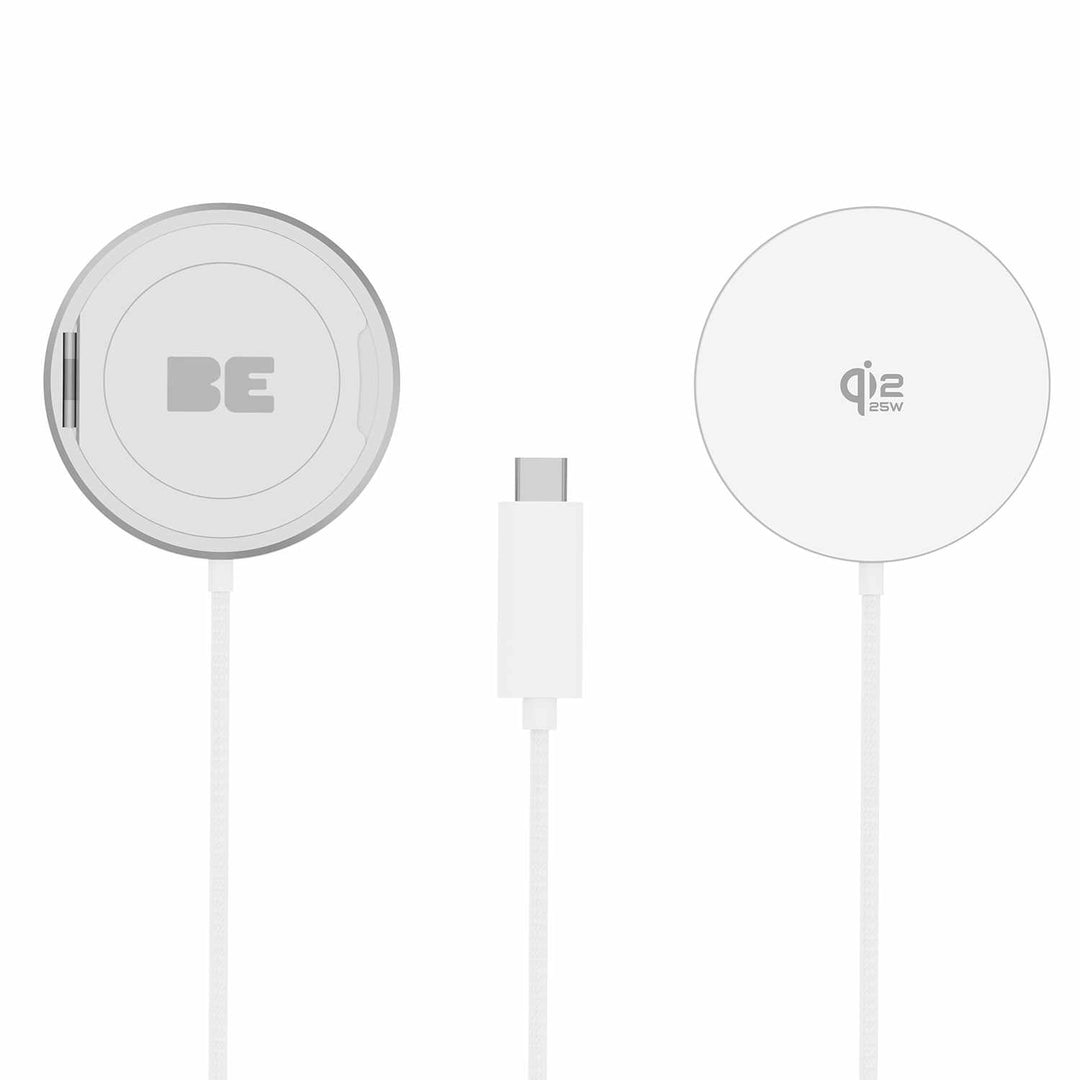 Blu Element | PowerPuck25 Wireless Charger with Kickstand Qi2.2 25W - White | BEWCQi22PW