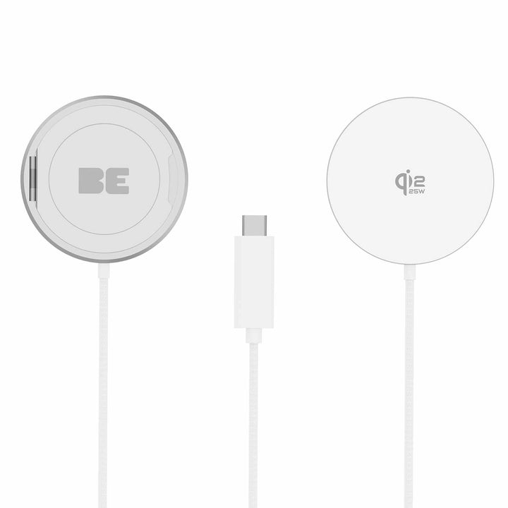 Blu Element | PowerPuck25 Wireless Charger with Kickstand Qi2.2 25W - White | BEWCQi22PW