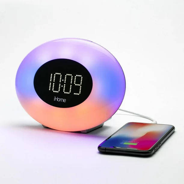 iHome | Colour Changing Lamp Clock/Radio w/ USB-A Charging | iM30