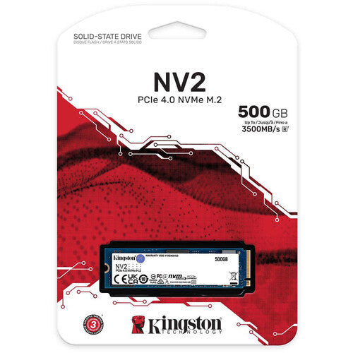 Kingston | NV2 500G M.2 2280 NVME PCIE Internal SSD Up To 3500 MB/S | SNV2S/500G