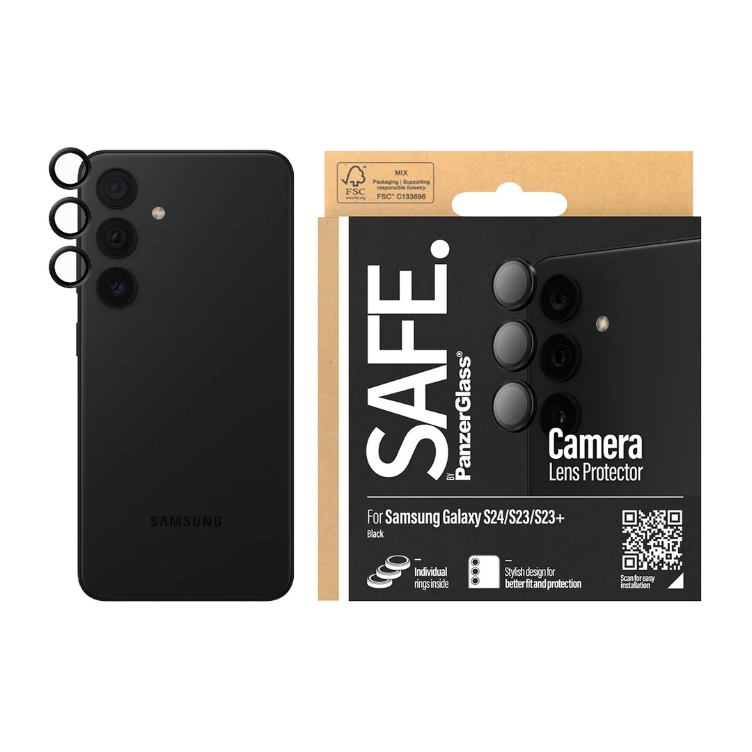 PanzerGlass | SAFE Camera Lens Protector for Samsung Galaxy S24 FE - Black | SAFE95986CA