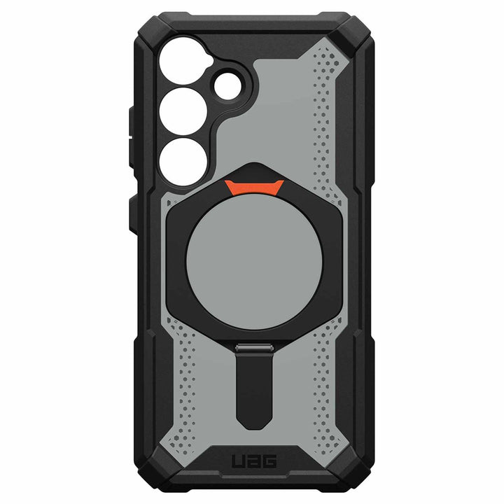 UAG | Plasma XTE Rugged Kickstand Case w/Magnet for Samsung Galaxy S25 - Black / Orange | 120-9124
