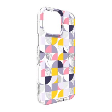 ZAGG | Milan Graphene Snap Case iPhone 16 Pro Max - Pink /Grey Geometric | 15-13449