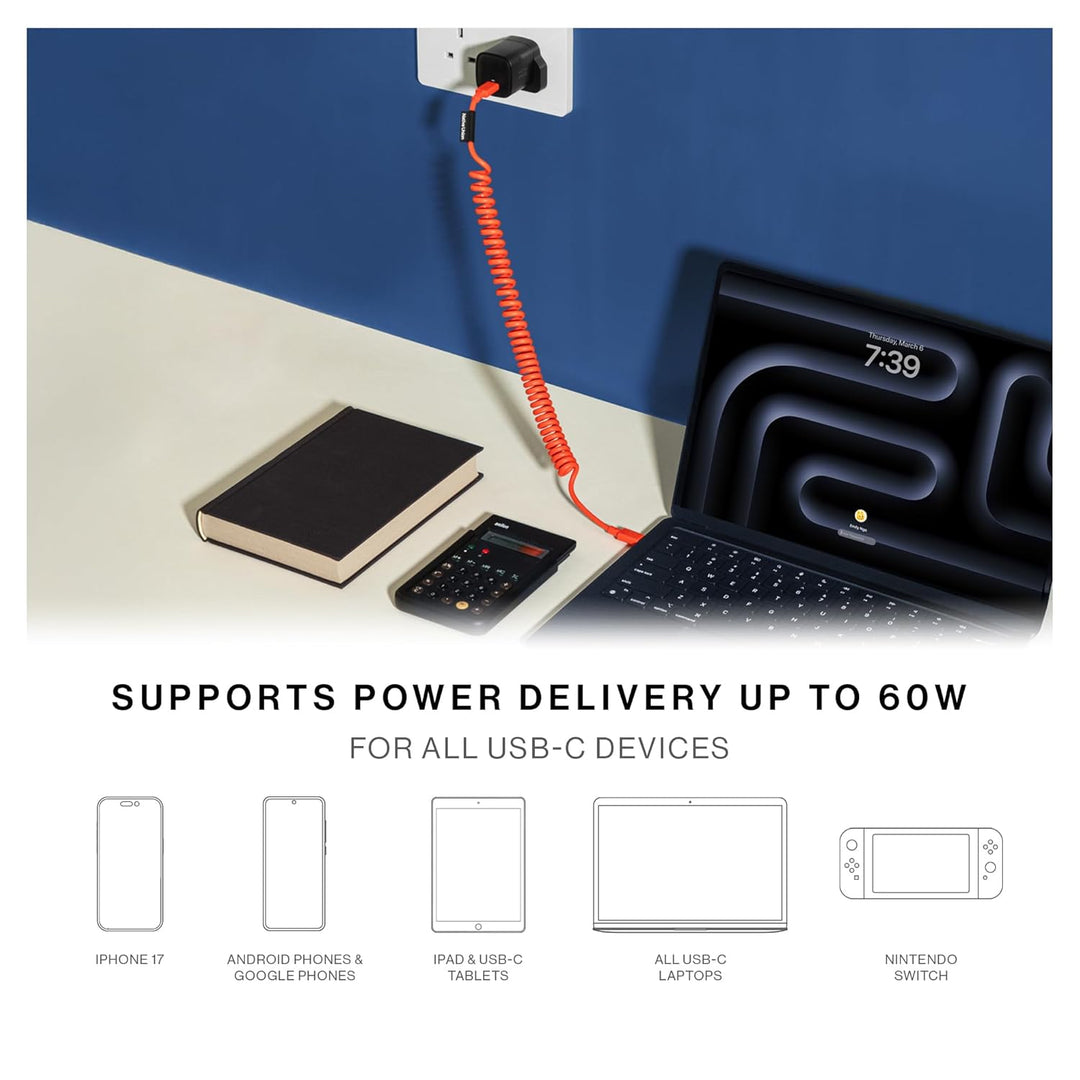 Native Union | Pop Cable USB-C to USB-C 4FT / 1.2M / 60W - Blue | POP-C-BLK