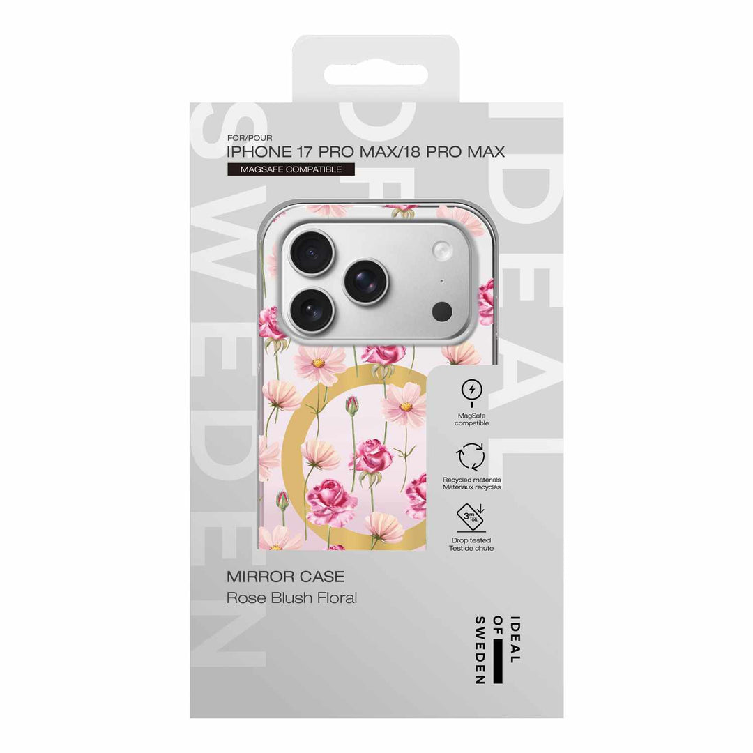 Ideal of Sweden | Mirror MagSafe Case for iPhone 18 Pro Max/17 Pro Max - Rose Blush Flora l| IDMRCMSI2667P603