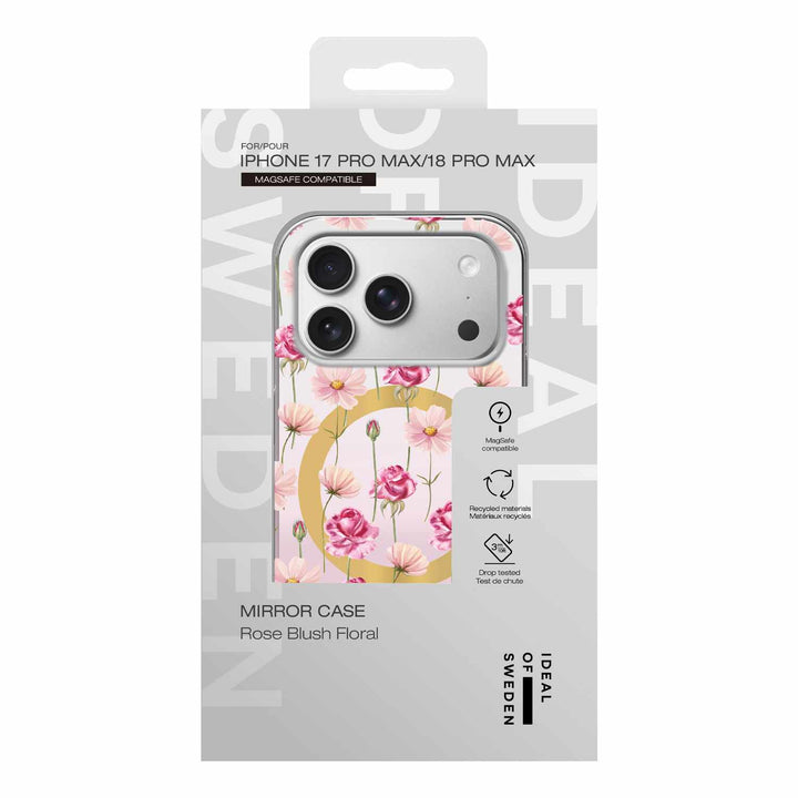 Ideal of Sweden | Mirror MagSafe Case for iPhone 18 Pro Max/17 Pro Max - Rose Blush Flora l| IDMRCMSI2667P603