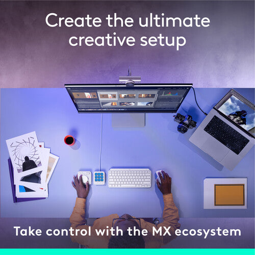 Logitech | MX Creative Console Programmable Keypad and Control Dial - Pale Grey | 920-012661
