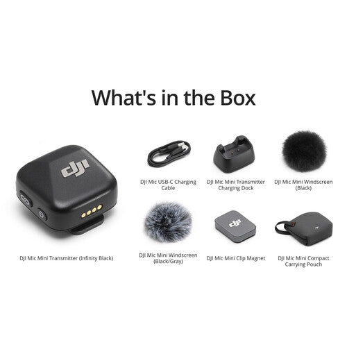 DJI | Mic Mini Clip-On Transmitter with Built-In Microphon - Infinity Black | CP.RN.00000431.02