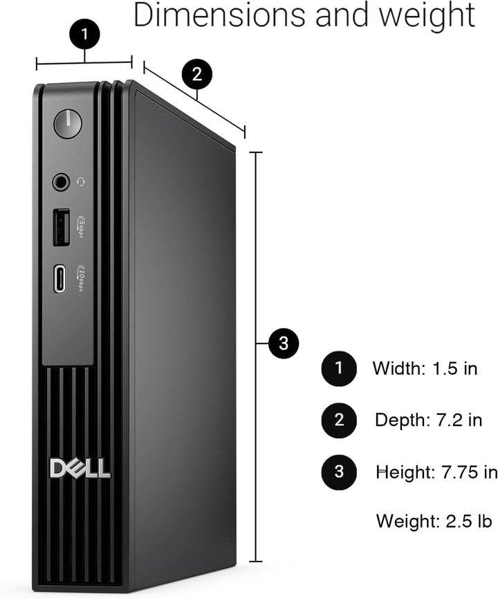 Dell | Pro Micro Desktop Ultra 5 235T 32GB DDR5 512GB Wifi BT W11 Pro 3YR Onsite