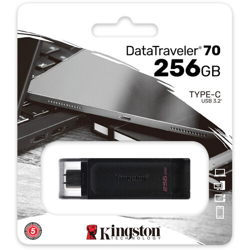 Kingston | DataTraveler 70 256GB USB 3.2 Gen 1 Type-C Flash Drive | DT70/256GB