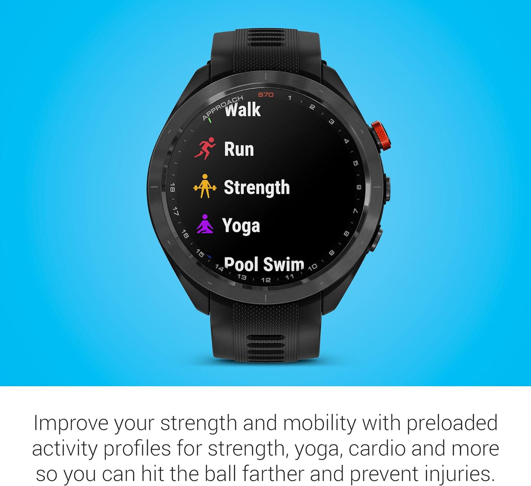 Garmin | Approach S70 47mm Golf GPS Smartwatch - Black | 010-02746-02