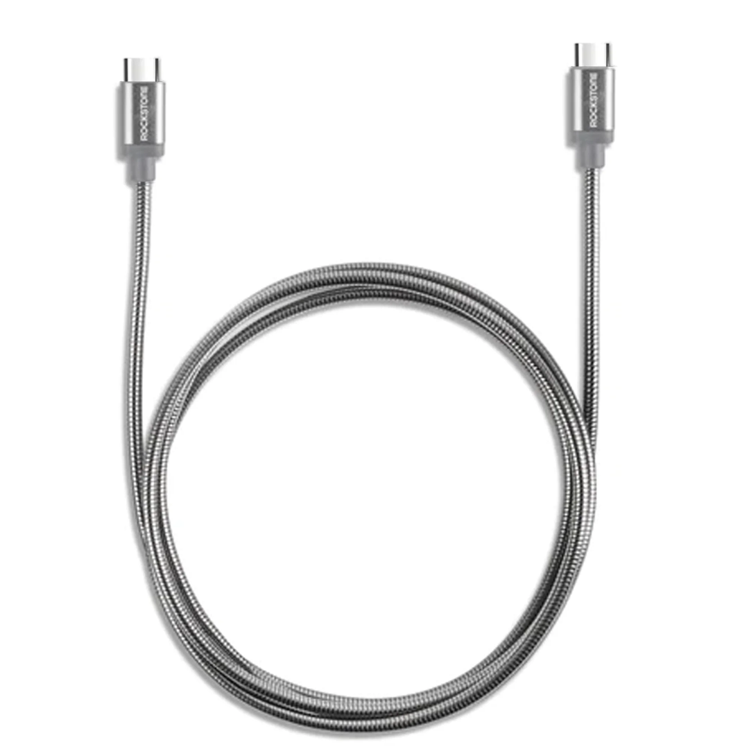 Caseco | Pet Proof Metal Braided Type-C to Type-C Cable 2M/6.6 FT - Black | R4107-15